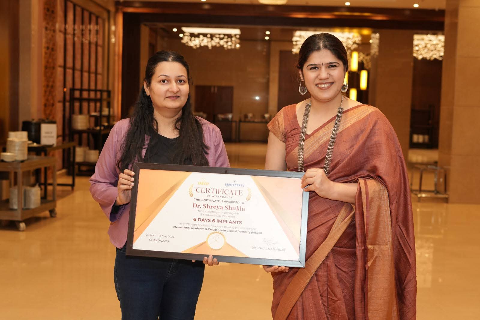 Doctor receiving a certificate
