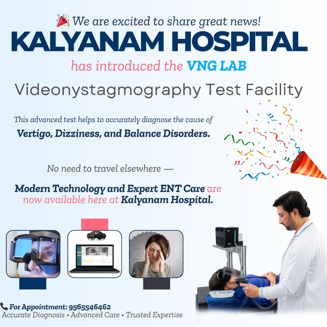 Videonystagmography test facility flyer